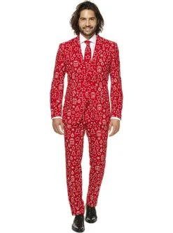 "Iconicool" Weihnachtsanzug Rot - Opposuits