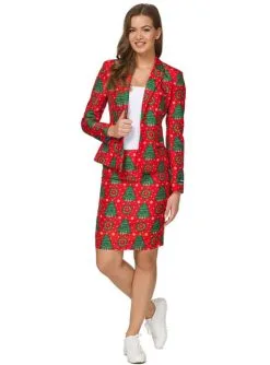 Weihnachtsbaum Anzug Rot Für Damen - Suitmeister