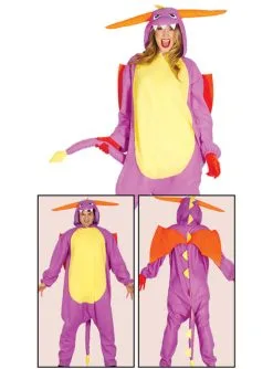Drachen Onesie Kostüm Lila Für Herren
