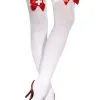 Krankenschwester Strümpfe Weiβ Mit Roten Schleifen -Faschingskostüm Verkäufe krankenschwester strumpfe wei mit roten schleifen