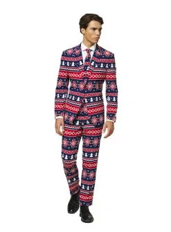 "Nordic Noel" Weihnachtsanzug Blau - Opposuits