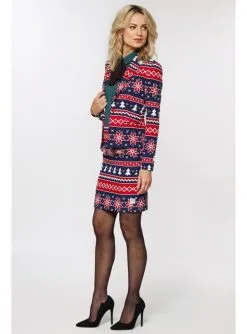 "Nordic Noelle" Weihnachtsanzug Blau Für Damen - Opposuits