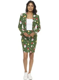 "Santababe" Weihnachtsanzug Grün Für Damen - Opposuits -Faschingskostüm Verkäufe santababe opposuits anzug fur damen 1