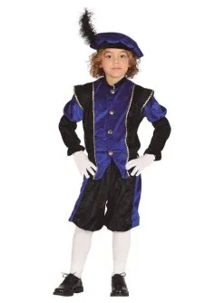 Schwarzer Peter Piet Nikolaushelfer Blaues Kostüm Für Jungen
