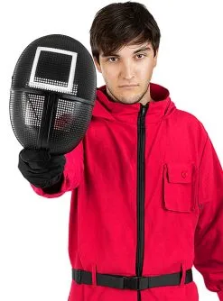 Squid Game Maske Mit Quadrat - Offiziell Netflix -Faschingskostüm Verkäufe squid game maske mit quadrat offiziell netflix 3