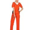 Sträfling Kostüm Orange Für Damen -Faschingskostüm Verkäufe strafling kostum orange fur damen