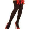 Strümpfe Schwarz Mit Roten Satinschleifen -Faschingskostüm Verkäufe strumpfe schwarz mit roten satinschleifen