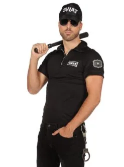 SWAT Agent T-Shirt Schwarz Für Herren
