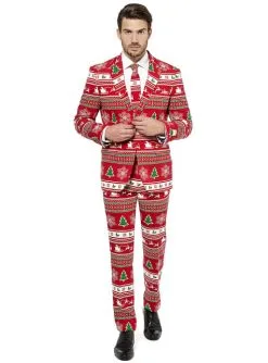 "Wonderland" Weihnachtsanzug Rot - Opposuits